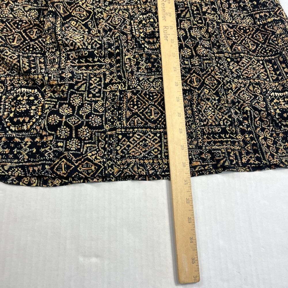 Ali Miles Vintage A-Line Midi Skirt Boho Tribal Print Lightweight Comfort 8 USA - Picture 8 of 9